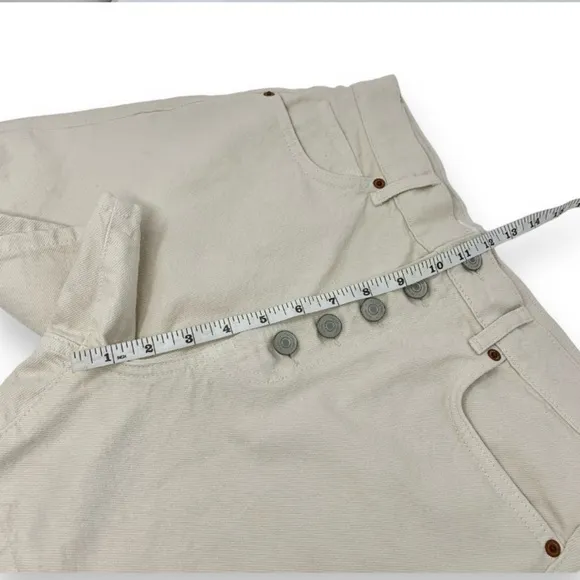 Reformation Amy Button Fly High Rise Beige Jean Denim Shorts Women’s size 27