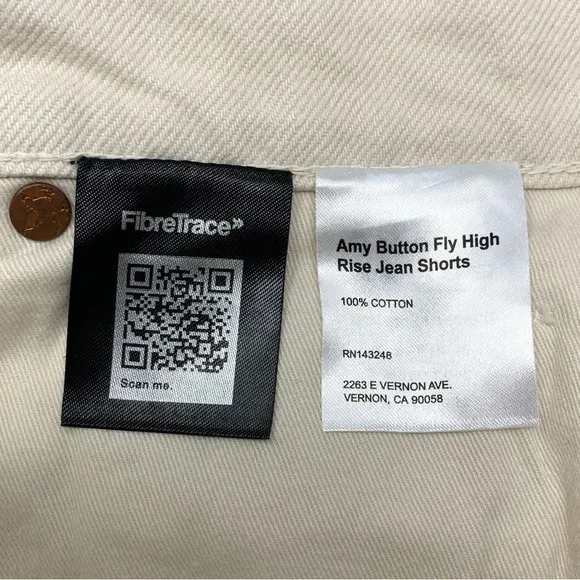 Reformation Amy Button Fly High Rise Beige Jean Denim Shorts Women’s size 27