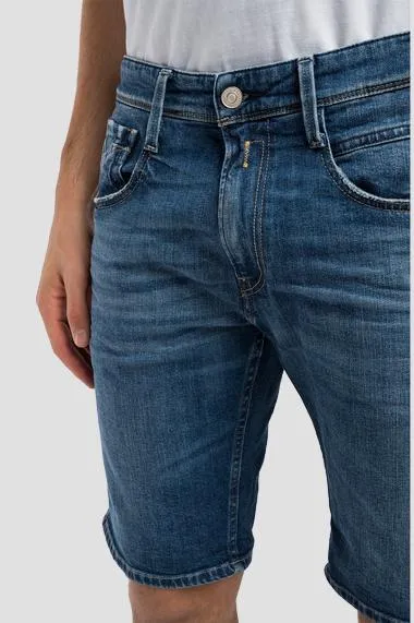 Replay Ma996N Hyperflex Denim Shorts Mid Blue