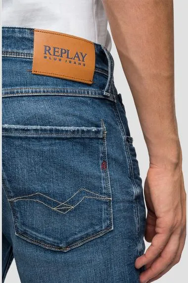 Replay Ma996N Hyperflex Denim Shorts Mid Blue
