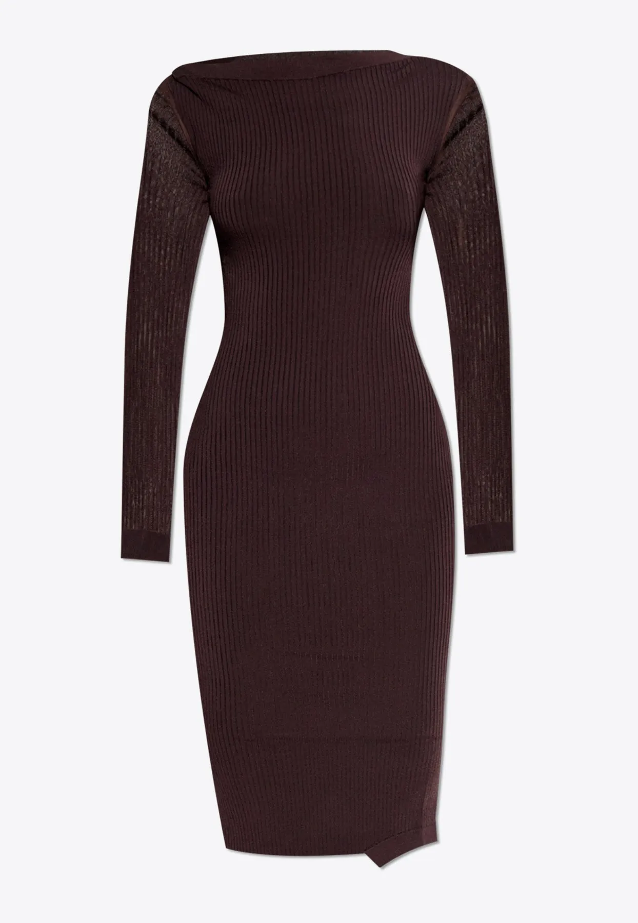 Ribbed Fitted Midi Dress