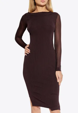 Ribbed Fitted Midi Dress