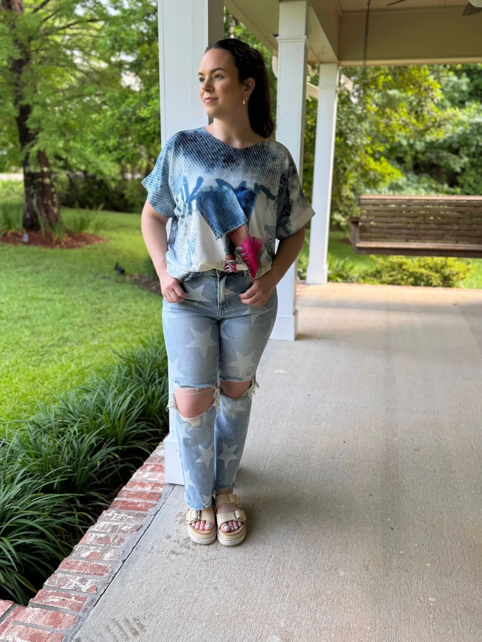 Risen Star Struck Light Wash Cropped Jeans