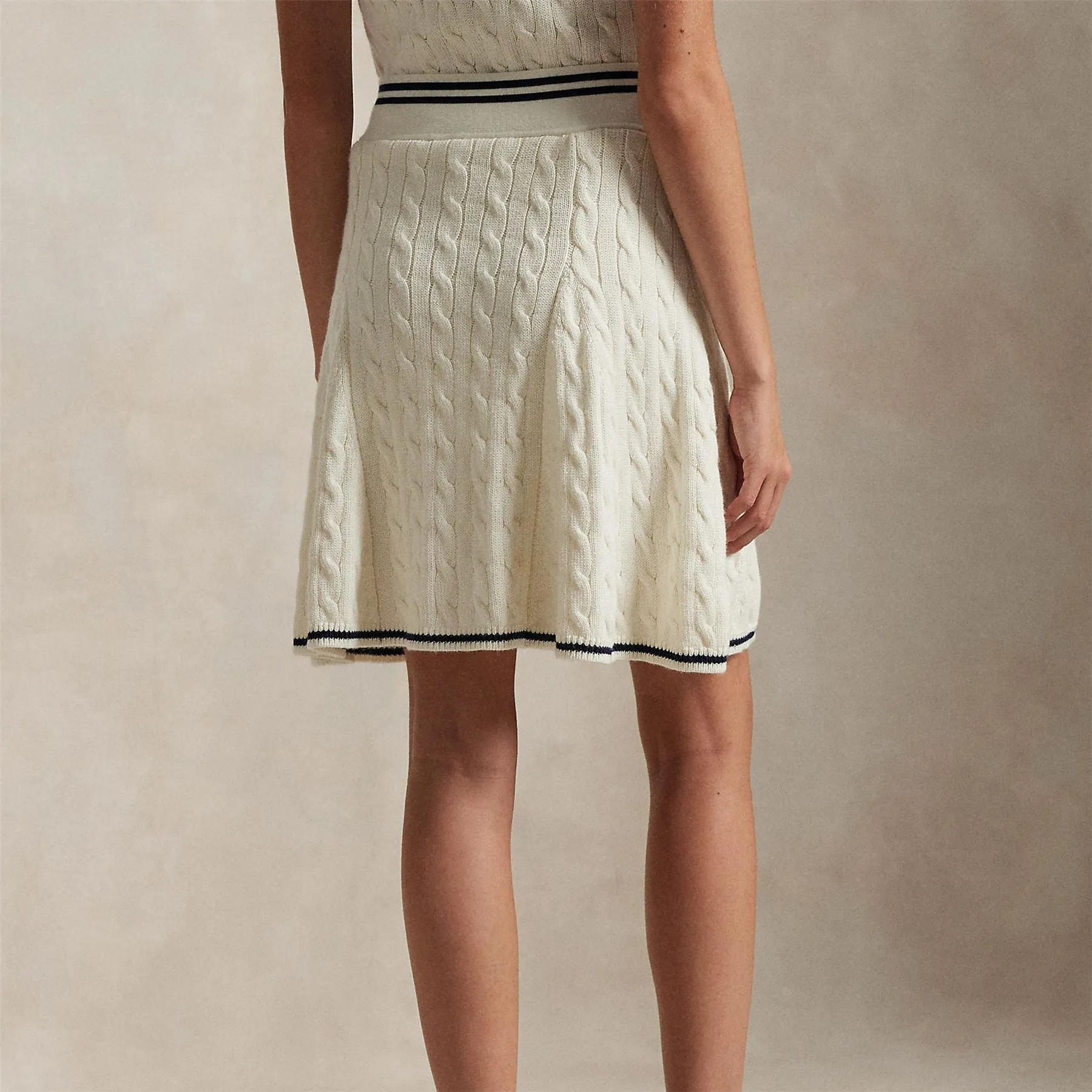 RLX A-Line Cotton Blend Skirt White Splash/Refined Navy