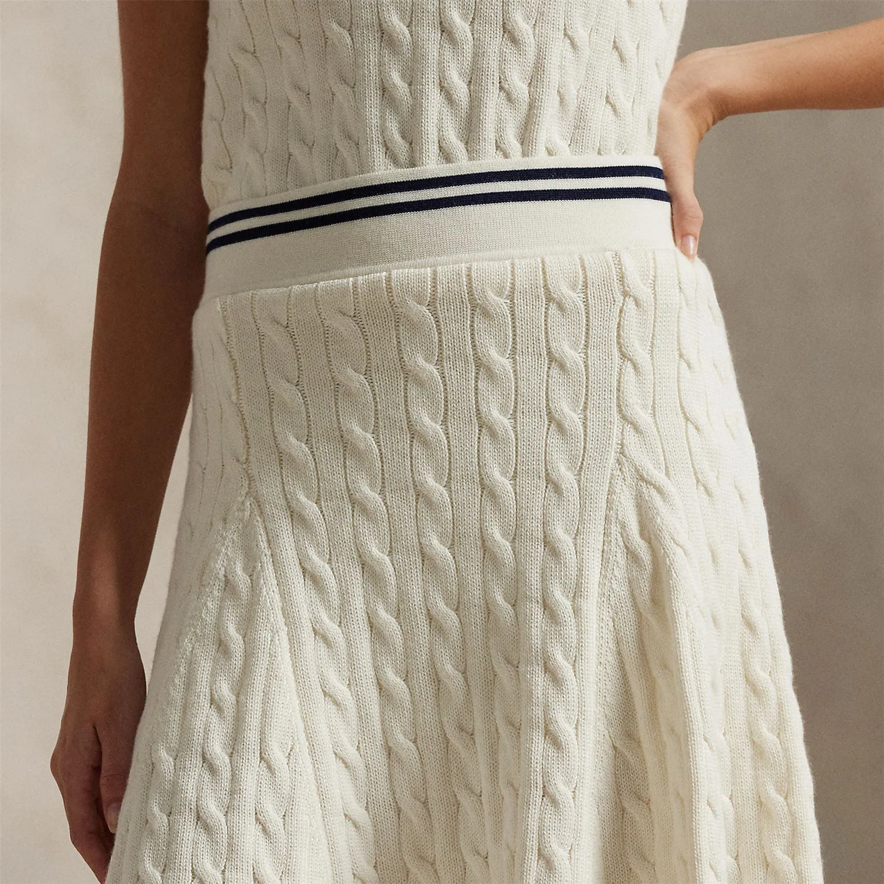 RLX A-Line Cotton Blend Skirt White Splash/Refined Navy