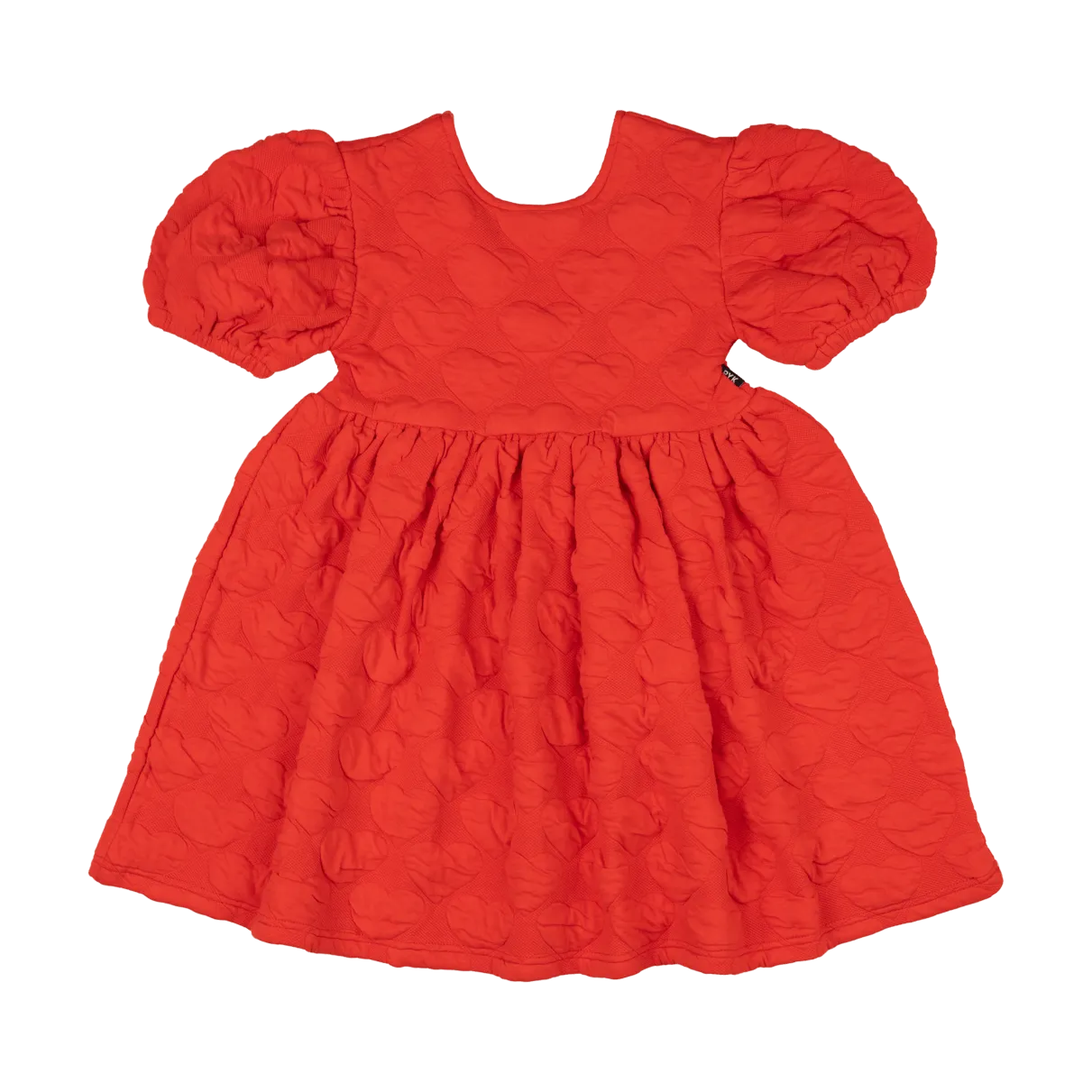 ROCK YOUR BABY RED HEART PUFF SLEEVE DRESS