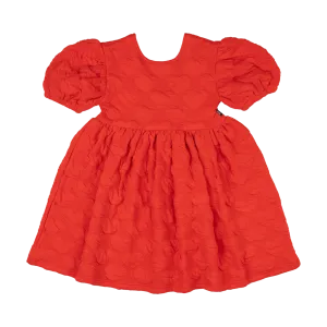 ROCK YOUR BABY RED HEART PUFF SLEEVE DRESS
