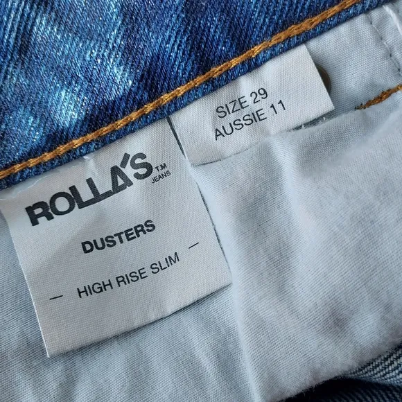 Rolla's Denim High Rise Slim Duster Shorts Size 29 Medium Wash Blue Revolve