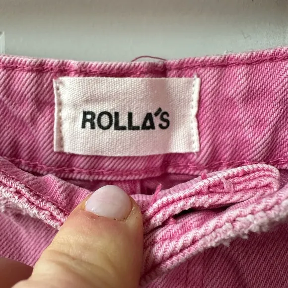 Rolla’s Dusters High Rise Slim Cut Off Shorts Pink (Size 30)