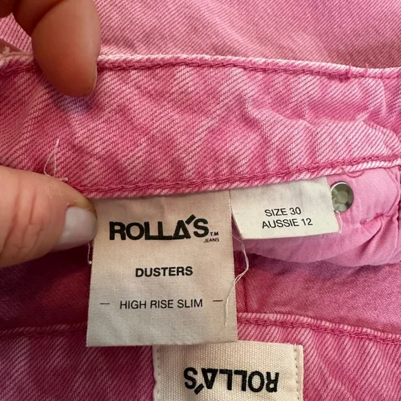 Rolla’s Dusters High Rise Slim Cut Off Shorts Pink (Size 30)