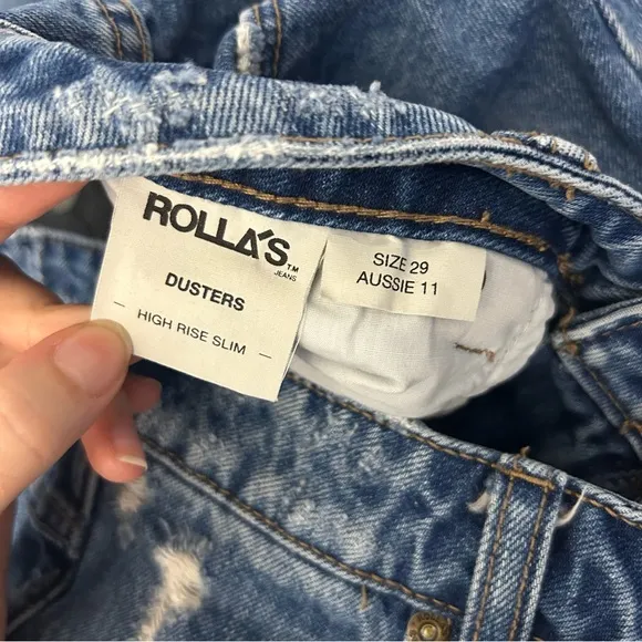 Rolla’s Dusters High Rise Slim Distressed Jean Shorts