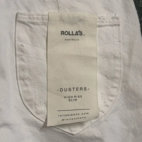 Rolla’s Dusters Shorts Layla White Size 26 Style# 13863 High Rise Slim NWT