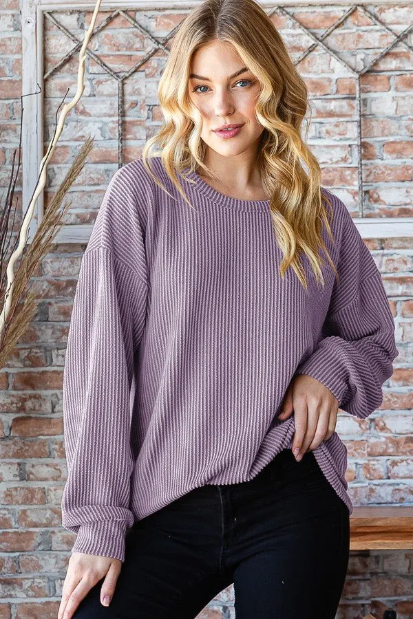 Round Neck Dropped Shoulder Blouse