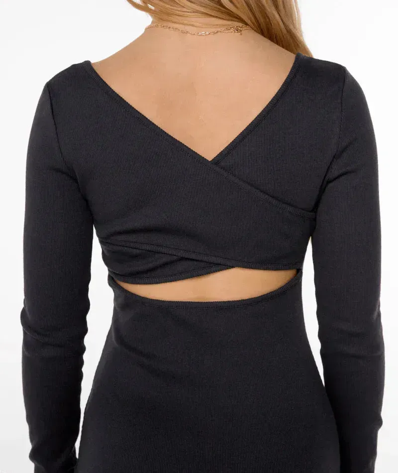 Roxy Women's Good Keepsake LS Ribbed Dress