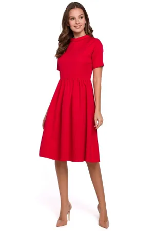 Ruffled Sleeve Fitted Dress