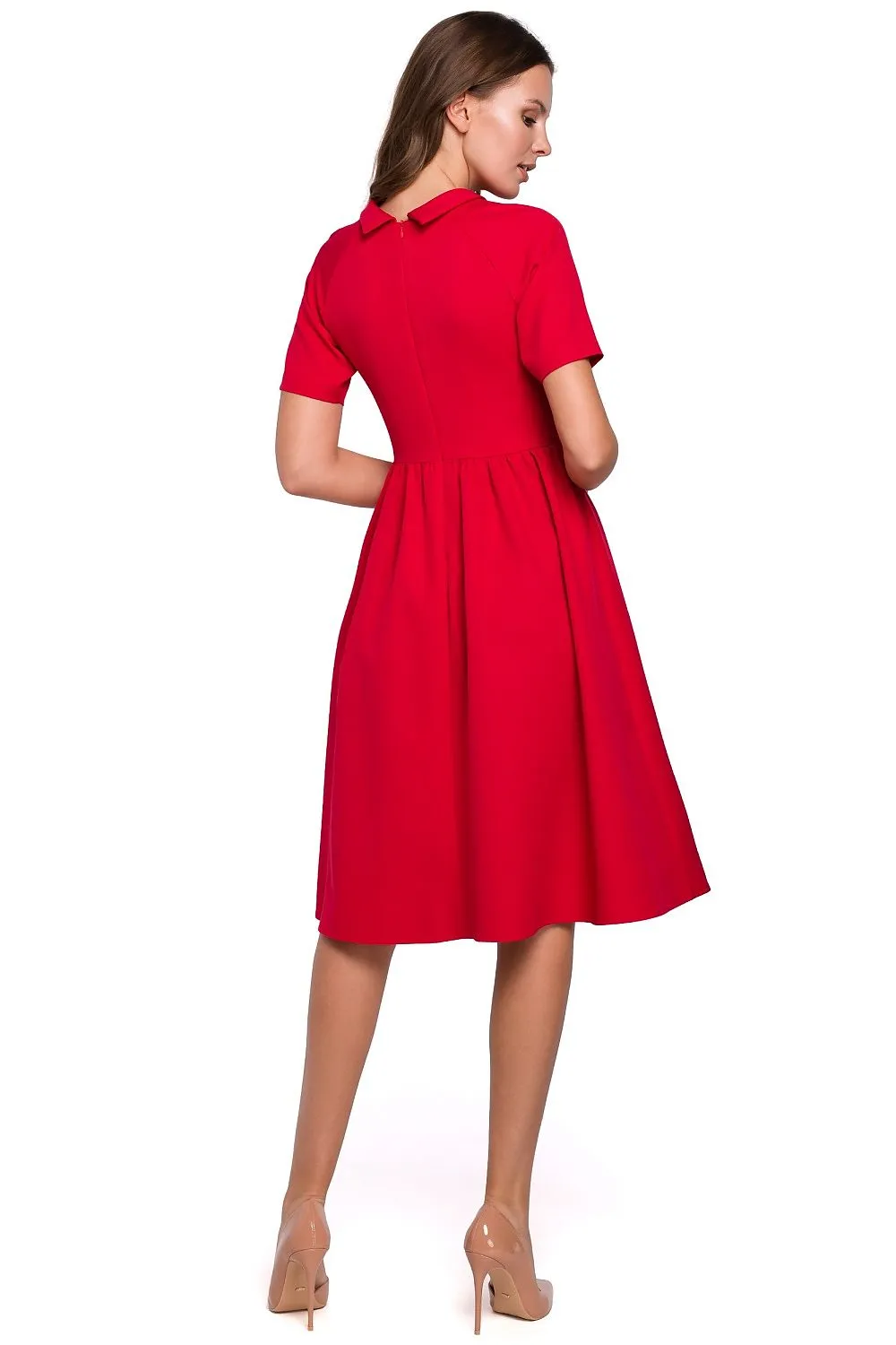 Ruffled Sleeve Fitted Dress
