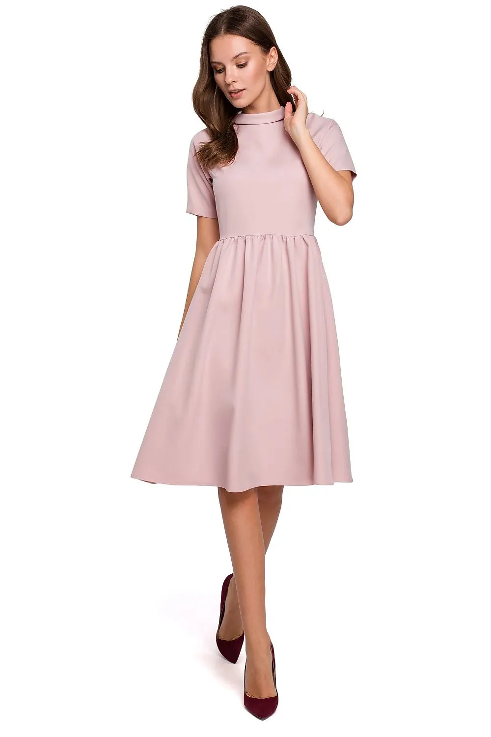 Ruffled Sleeve Fitted Dress