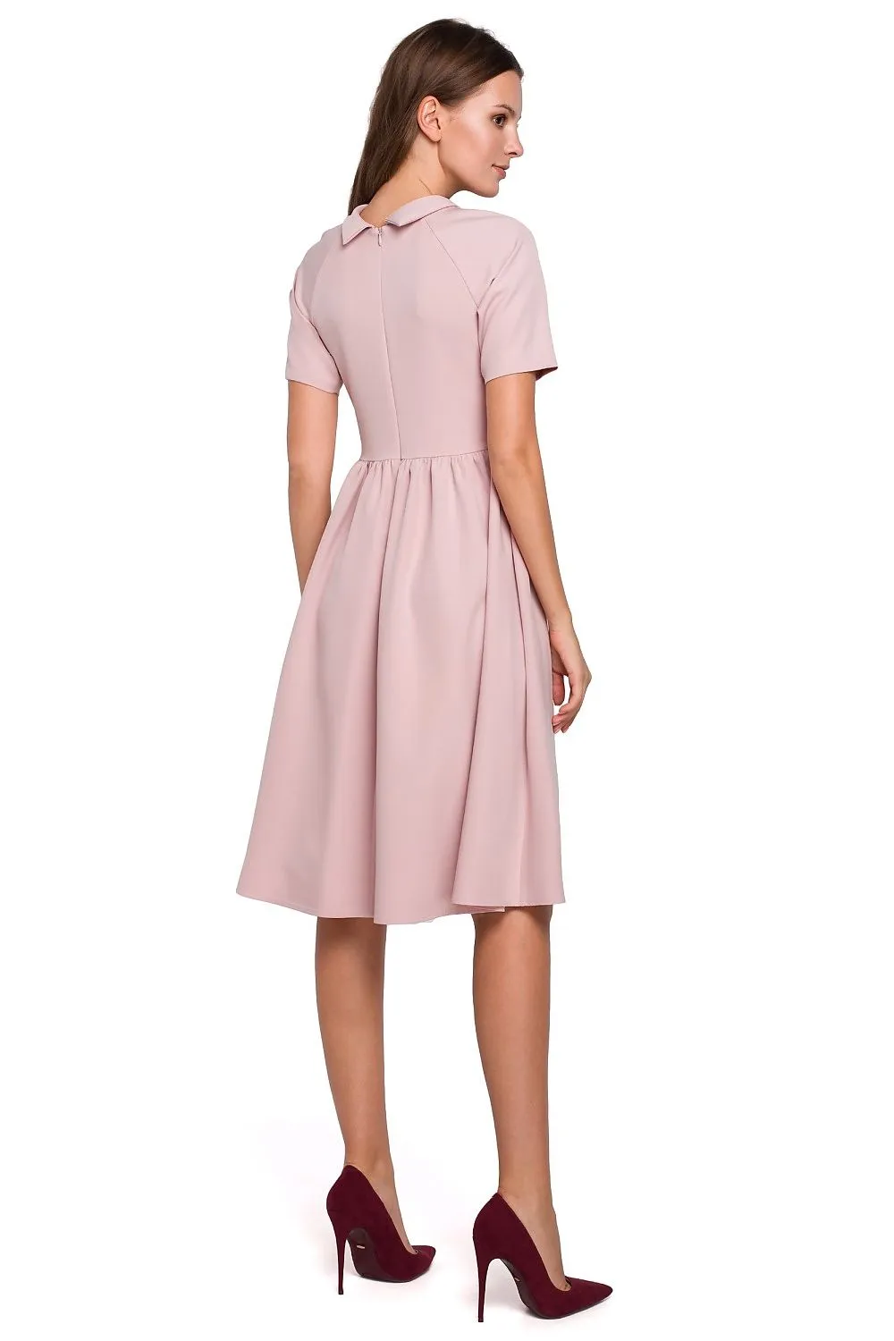Ruffled Sleeve Fitted Dress