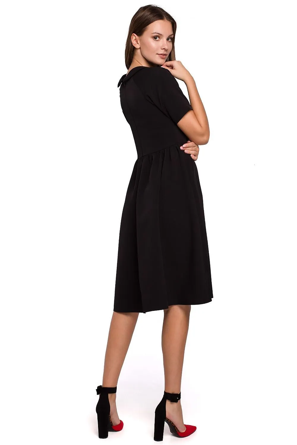 Ruffled Sleeve Fitted Dress