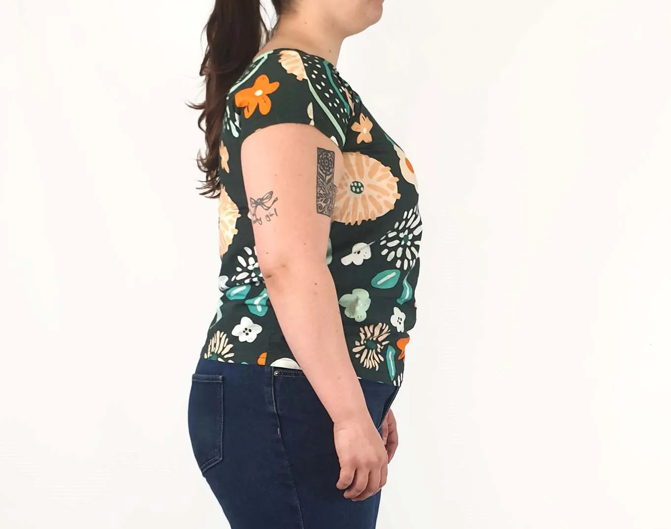 Rummage Style green flower print top size 16