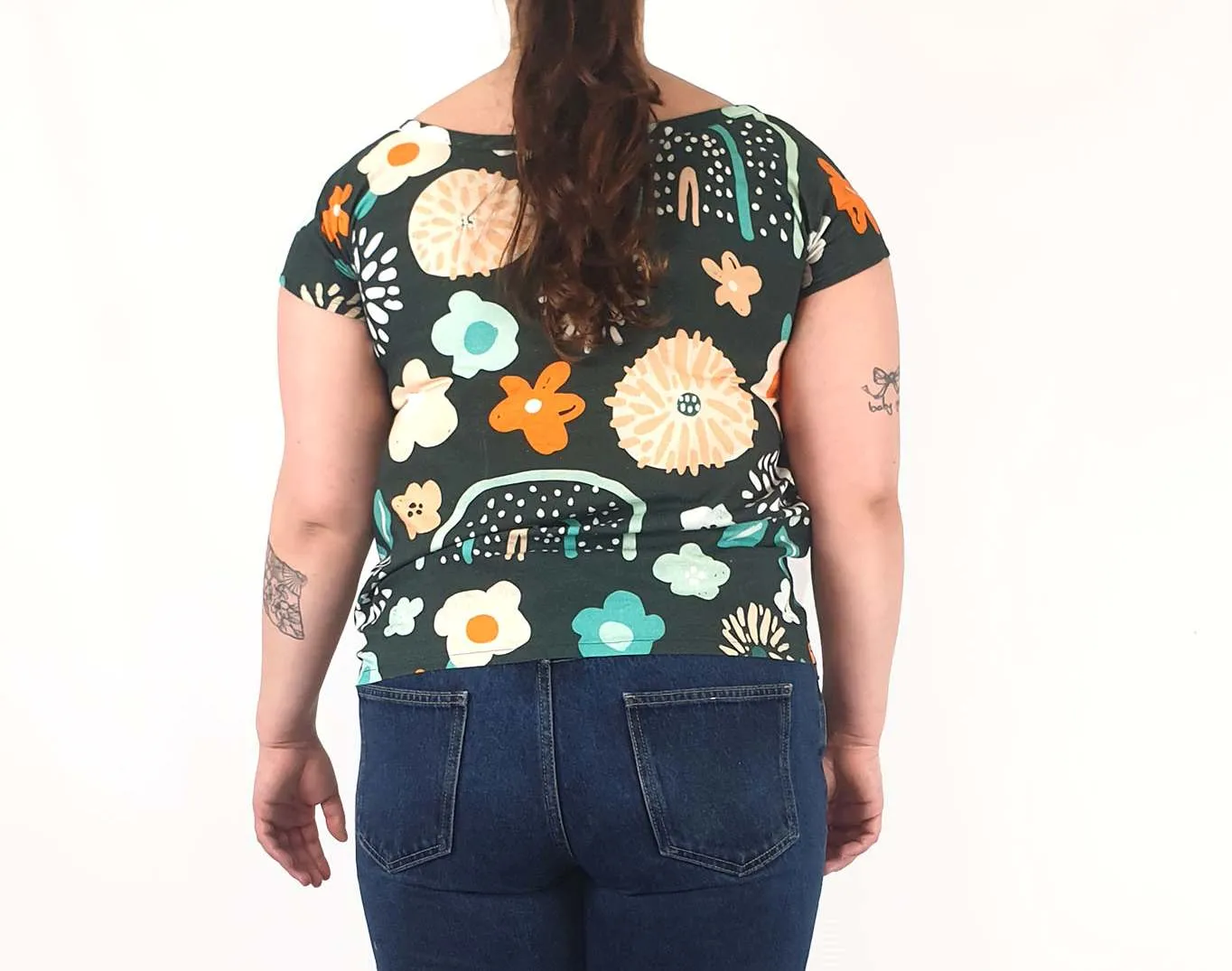Rummage Style green flower print top size 16