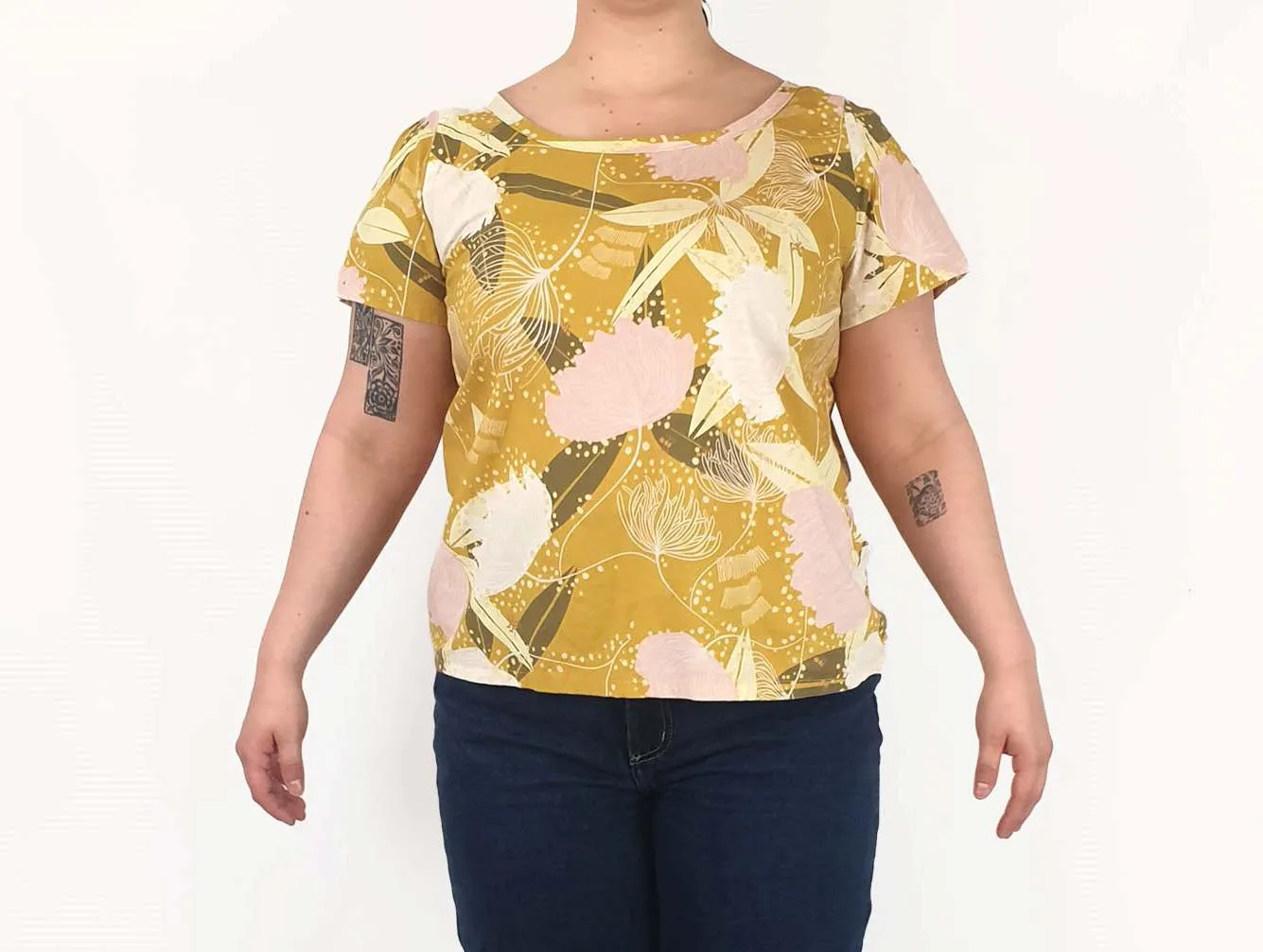 Rummage Style mustard floral print top size 16