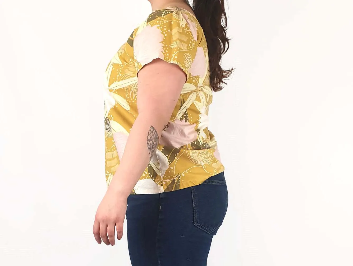 Rummage Style mustard floral print top size 16