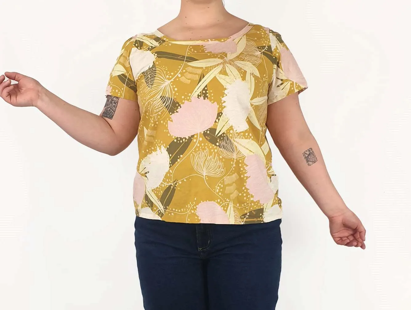 Rummage Style mustard floral print top size 16