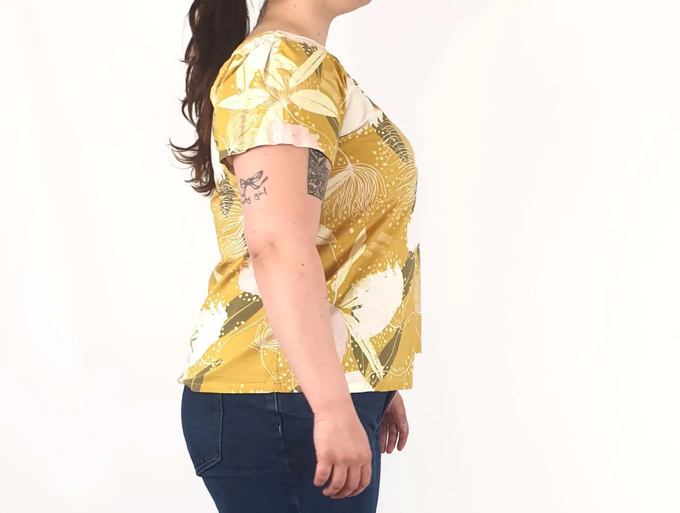Rummage Style mustard floral print top size 16