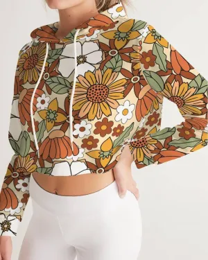 Rustic Blooms Women's Cropped Hoodie