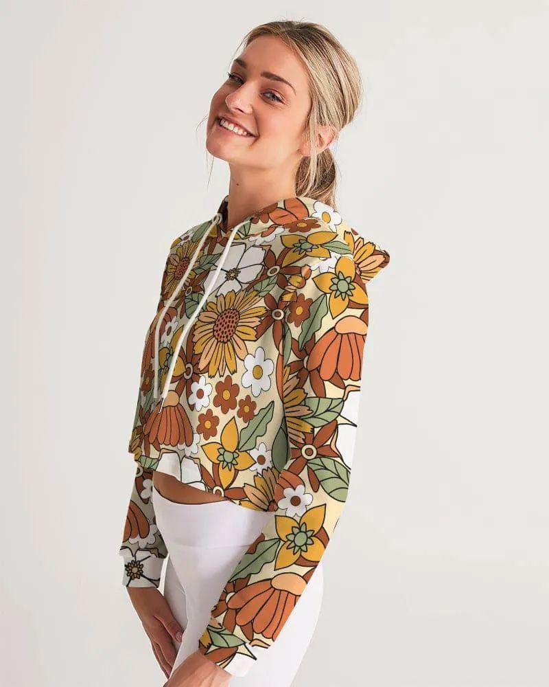 Rustic Blooms Women's Cropped Hoodie