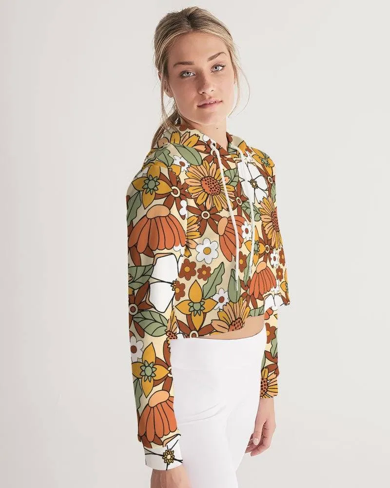 Rustic Blooms Women's Cropped Hoodie
