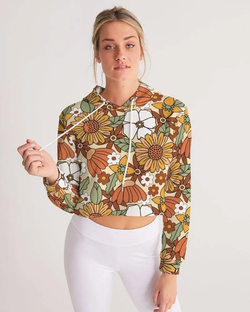 Rustic Blooms Women's Cropped Hoodie