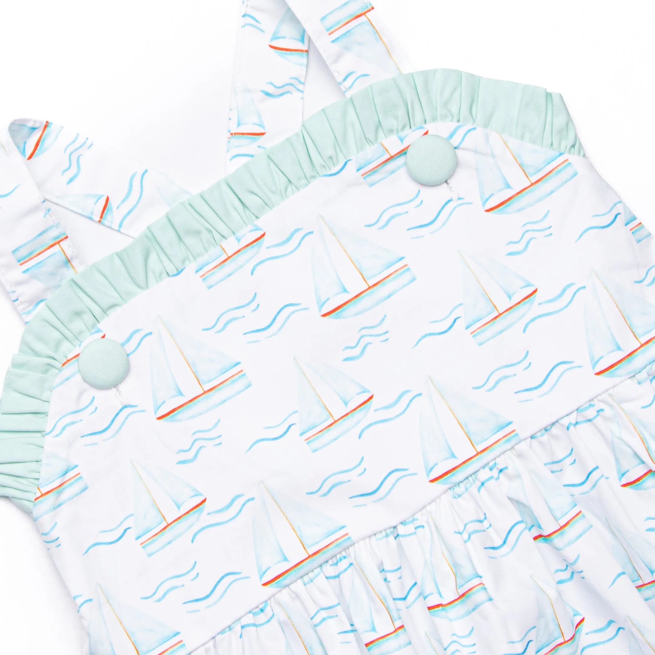 Sailor At Sea Ruffle Dress, Blue