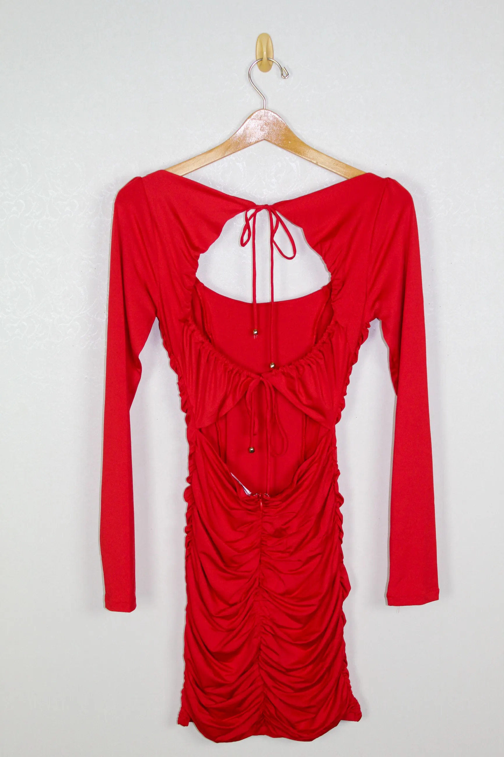 Saints & Secrets Long Sleeve Ruched Dress
