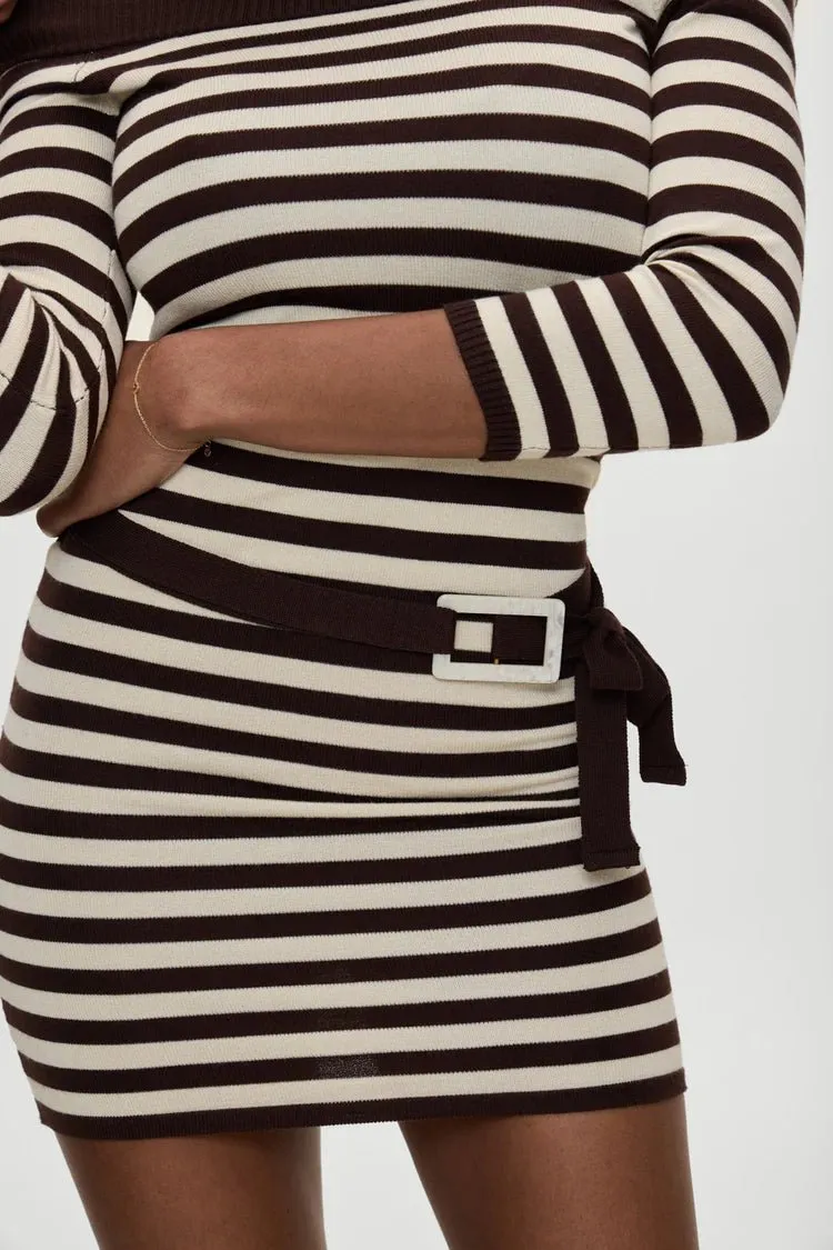 Saloon Knit Mini Dress in Cowboy Stripe