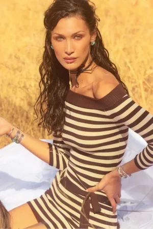 Saloon Knit Mini Dress in Cowboy Stripe