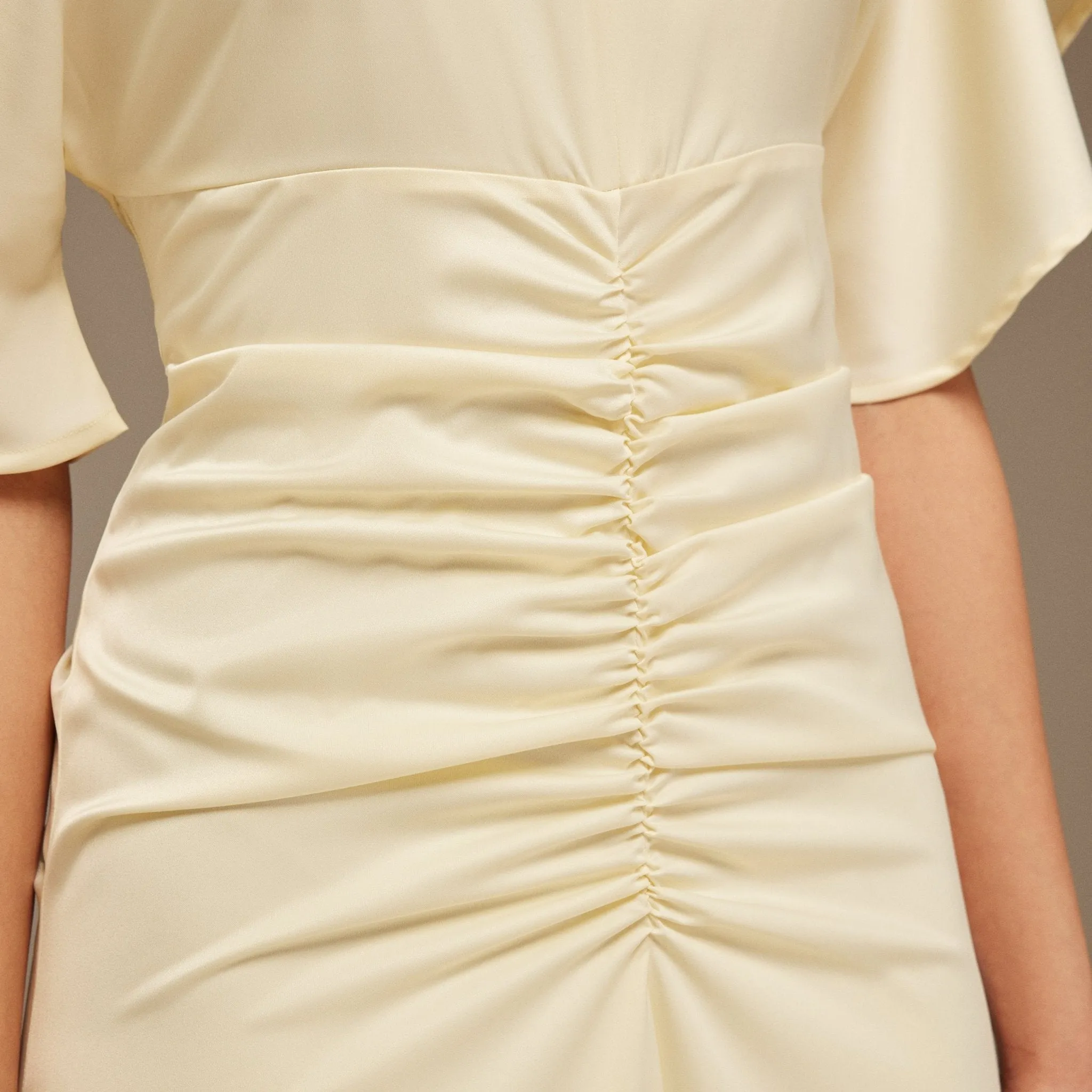 Satin Maxi Dress with Ruched Details