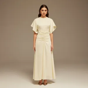 Satin Maxi Dress with Ruched Details