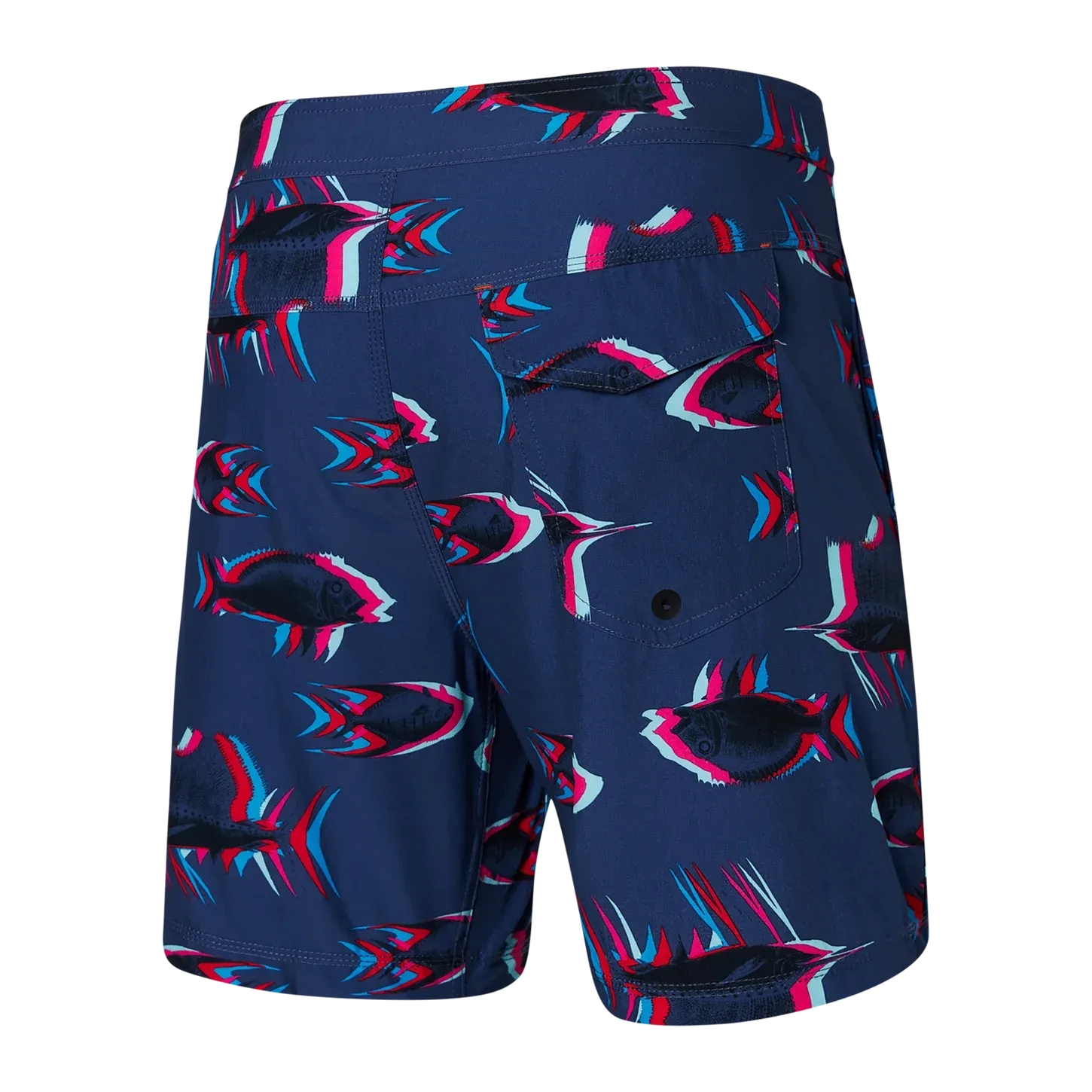 Saxx Mens Betawave 7" Swim Shorts - Scaled Up- Deep Cobalt