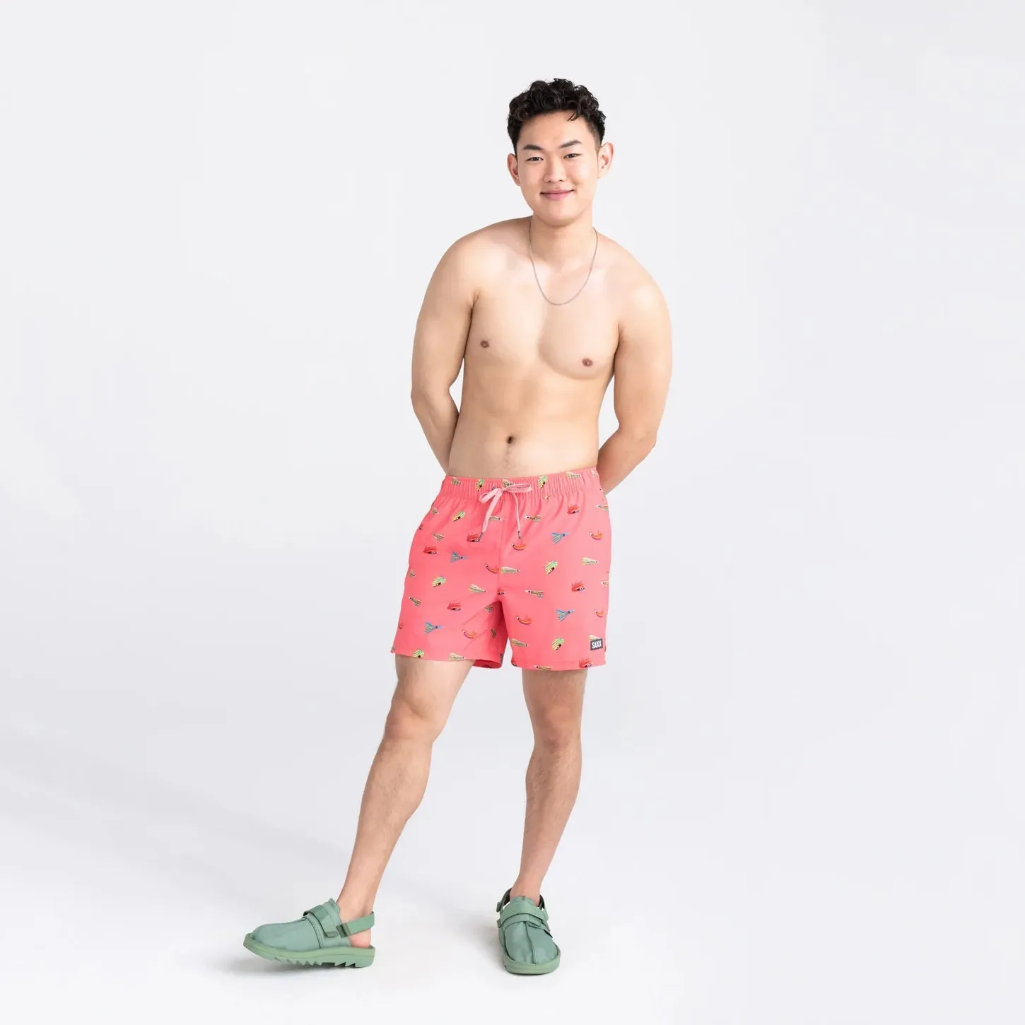 Saxx Mens Oh Buoy Stretch Volley 5" Swim Short - Bite Me