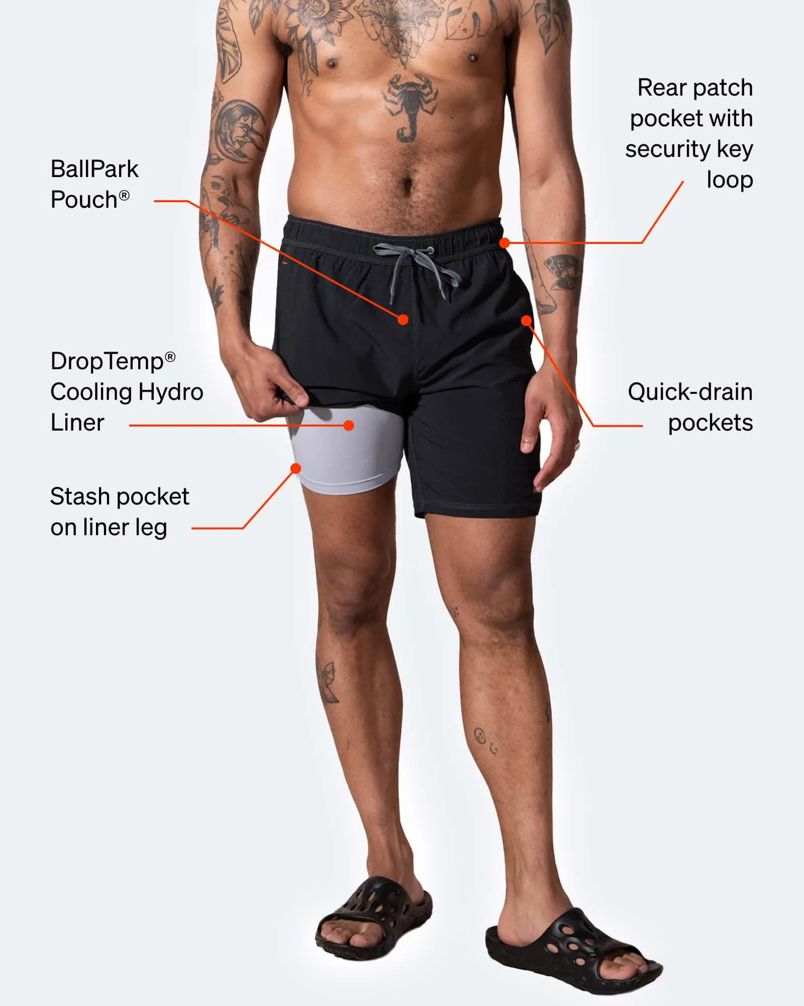 Saxx Mens Oh Buoy Stretch Volley 5" Swim Short - Pool Shark - Sea Glass