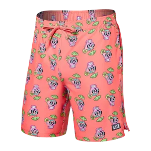Saxx Mens Oh Buoy Stretch Volley 7" Swim Short - Drunken Skulls