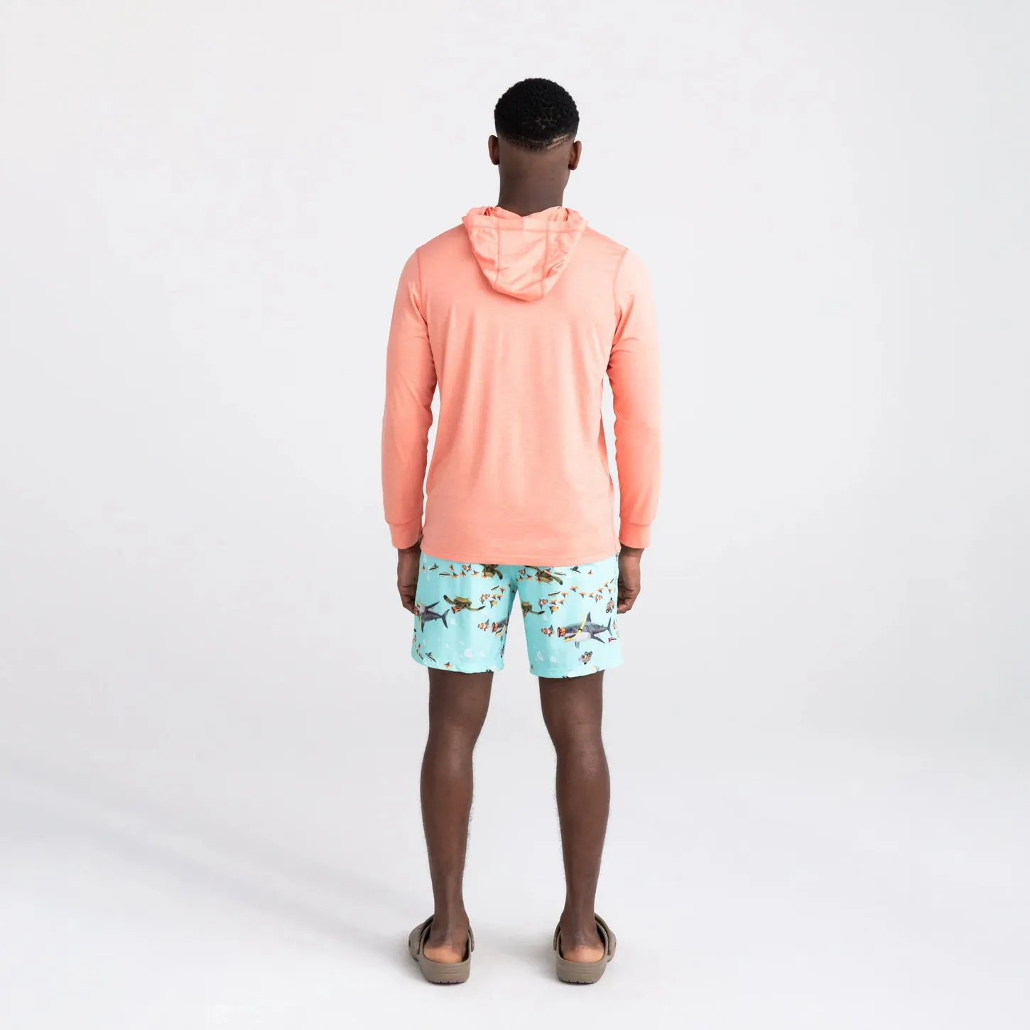 Saxx Mens Oh Buoy Stretch Volley 7" Swim Short - Shark School