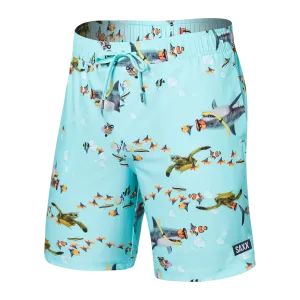Saxx Mens Oh Buoy Stretch Volley 7" Swim Short - Shark School
