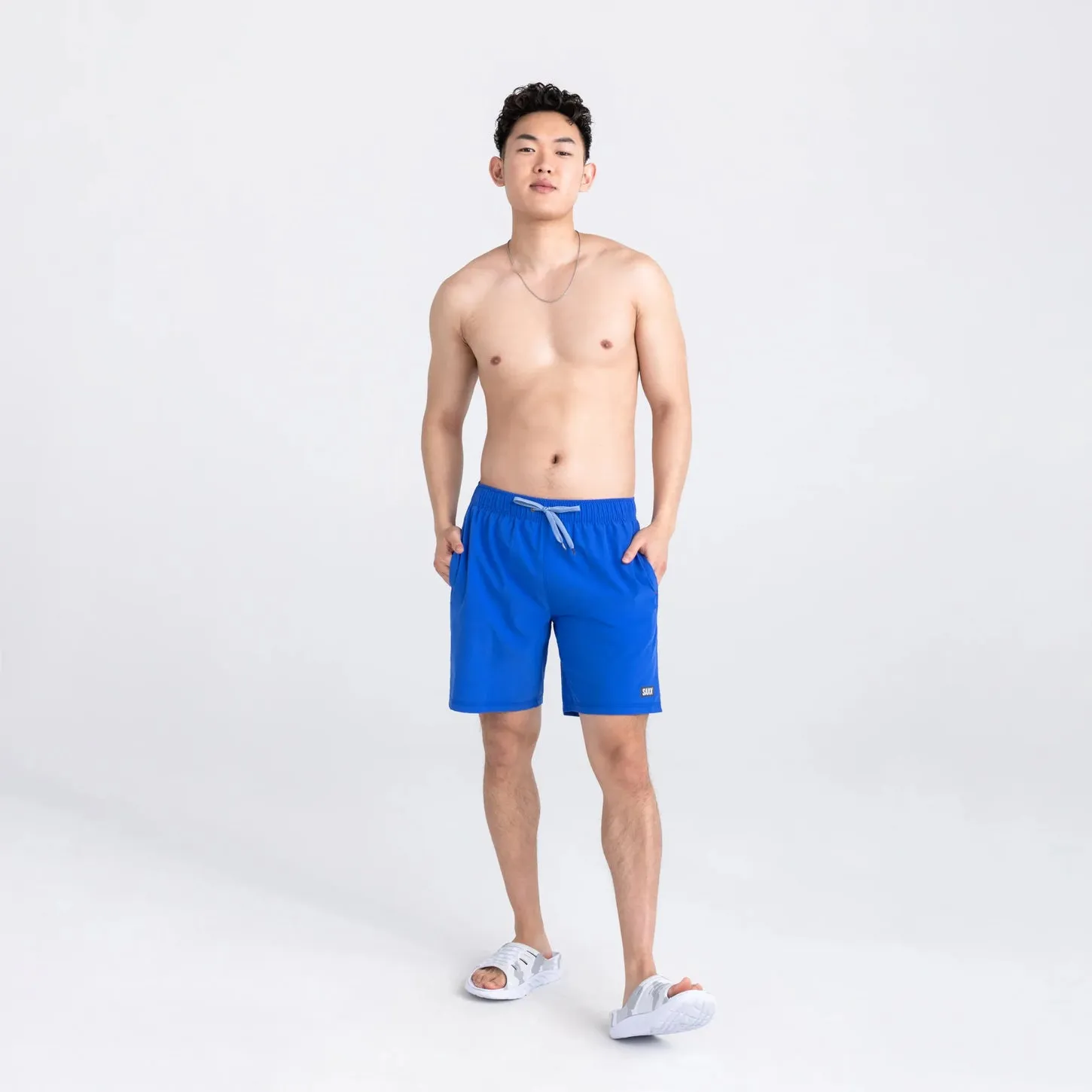 Saxx Mens Oh Buoy Stretch Volley 7" Swim Short - Sport Blue