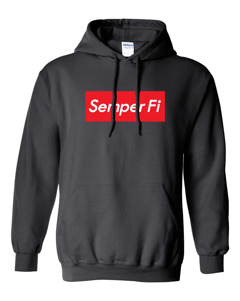 Semper Fi  Logo Box Hoodie