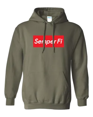 Semper Fi  Logo Box Hoodie