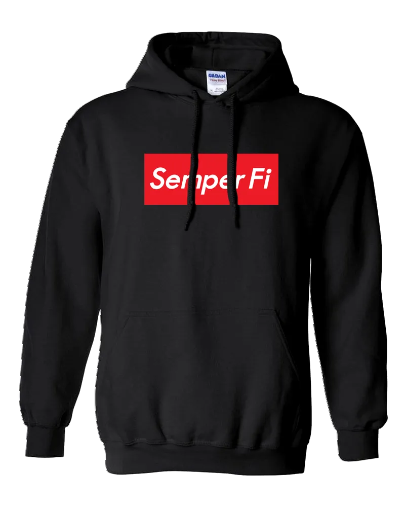 Semper Fi  Logo Box Hoodie