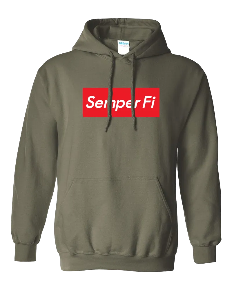 Semper Fi  Logo Box Hoodie